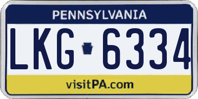 PA license plate LKG6334
