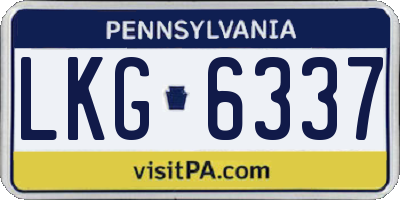 PA license plate LKG6337