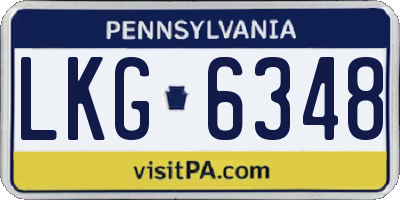 PA license plate LKG6348