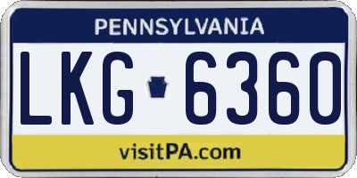 PA license plate LKG6360