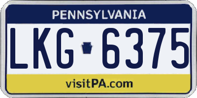 PA license plate LKG6375