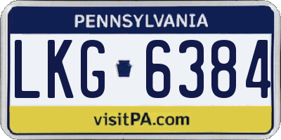 PA license plate LKG6384