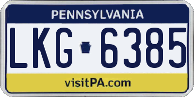 PA license plate LKG6385