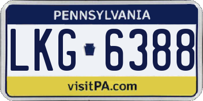 PA license plate LKG6388
