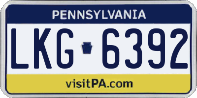 PA license plate LKG6392