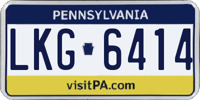 PA license plate LKG6414