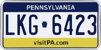 PA license plate LKG6423