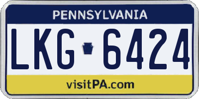 PA license plate LKG6424