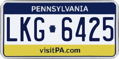 PA license plate LKG6425