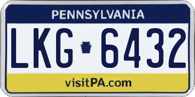 PA license plate LKG6432