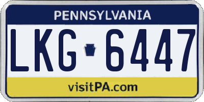 PA license plate LKG6447
