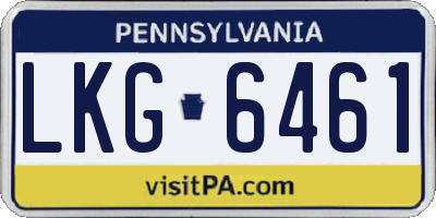 PA license plate LKG6461