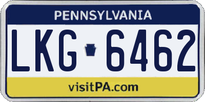 PA license plate LKG6462