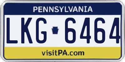 PA license plate LKG6464