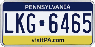 PA license plate LKG6465