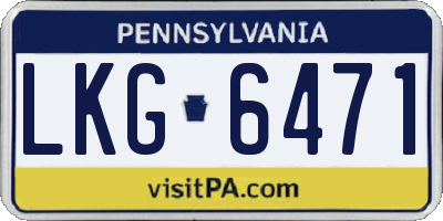 PA license plate LKG6471