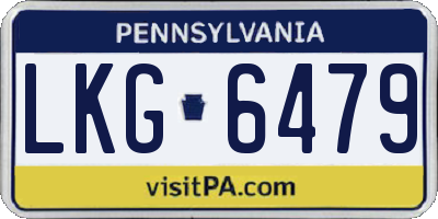 PA license plate LKG6479