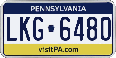 PA license plate LKG6480