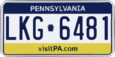 PA license plate LKG6481