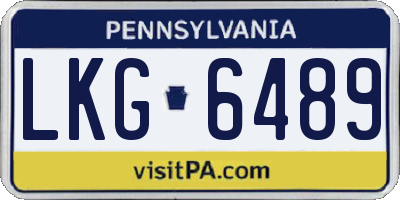 PA license plate LKG6489