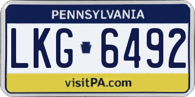PA license plate LKG6492