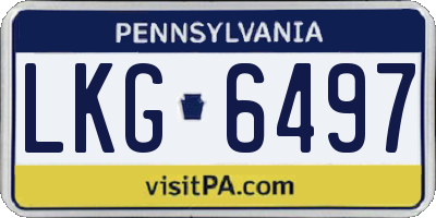 PA license plate LKG6497
