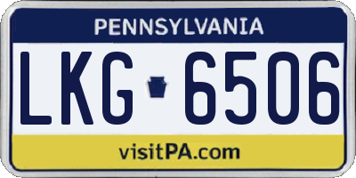 PA license plate LKG6506