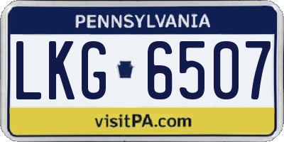 PA license plate LKG6507