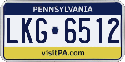 PA license plate LKG6512