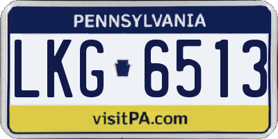 PA license plate LKG6513