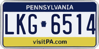 PA license plate LKG6514