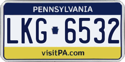 PA license plate LKG6532