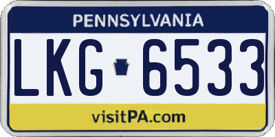 PA license plate LKG6533