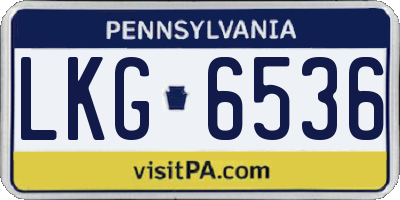 PA license plate LKG6536