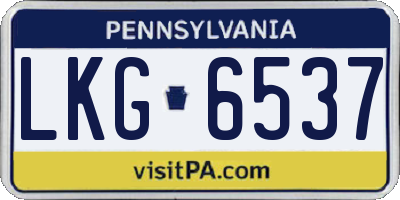 PA license plate LKG6537