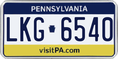 PA license plate LKG6540
