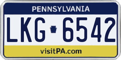 PA license plate LKG6542