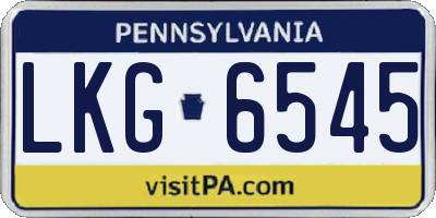 PA license plate LKG6545