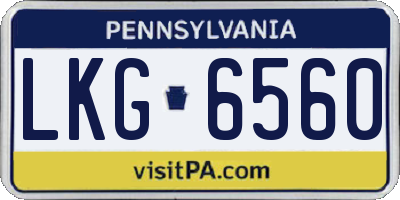 PA license plate LKG6560