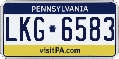 PA license plate LKG6583