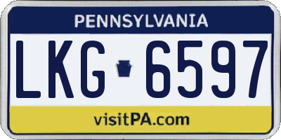PA license plate LKG6597