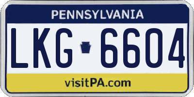 PA license plate LKG6604
