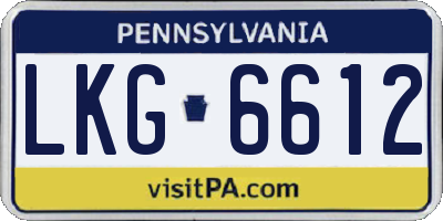 PA license plate LKG6612