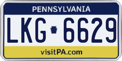 PA license plate LKG6629