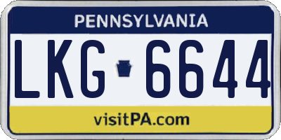 PA license plate LKG6644
