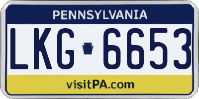 PA license plate LKG6653