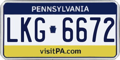 PA license plate LKG6672
