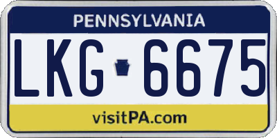 PA license plate LKG6675