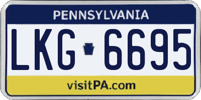 PA license plate LKG6695