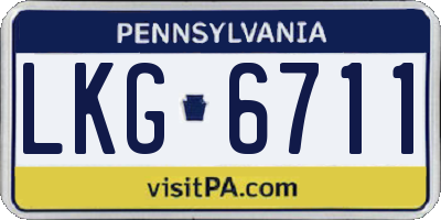 PA license plate LKG6711